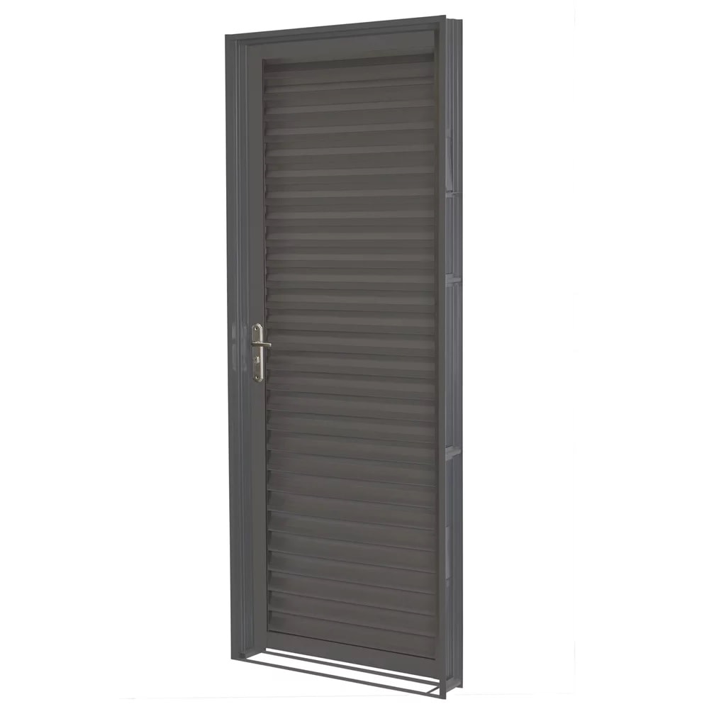 Porta de Aço Veneziana 215x70x12cm CRV Extra Abertura Direita Cinza - 992676