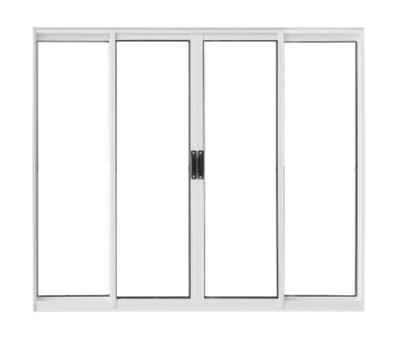 Janela de Alumínio de Correr 150x100x6cm CRV Classic 4 Folhas Vidro Liso Branca – 2523