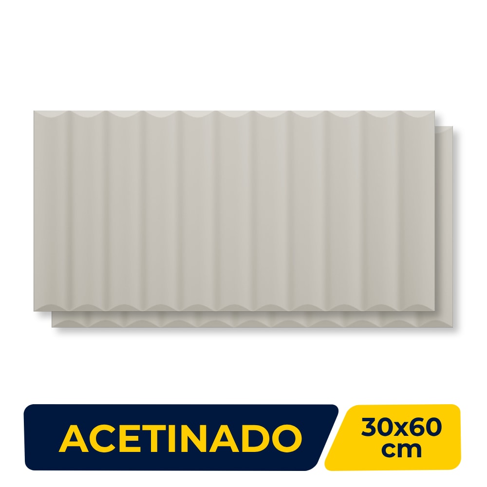 Revestimento Porcelanato Acetinado 30x60cm Caixa 1,36m² Portinari Soft Wall GR - 6062799