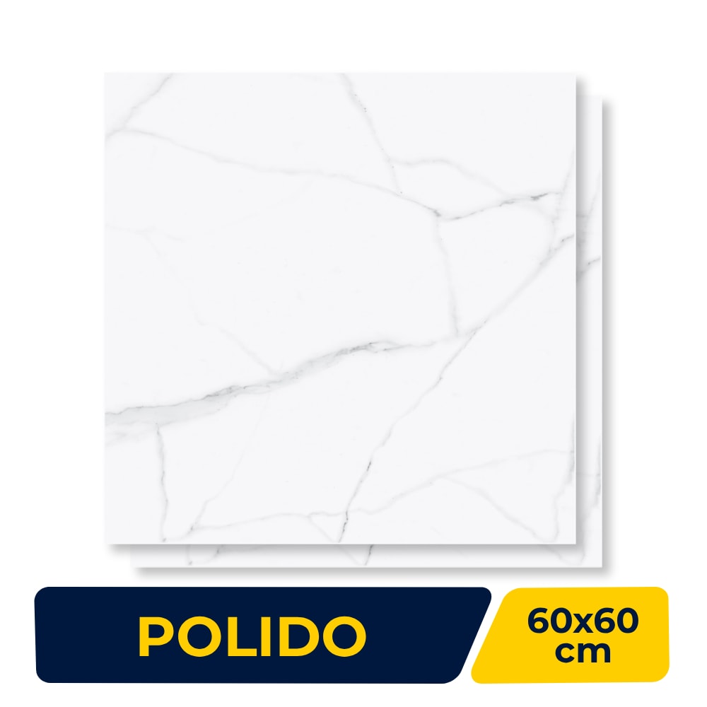 Piso Cerâmico Polido 60x60cm Caixa 2,48m² Karina Altissimo Cinza Retificado - 67004